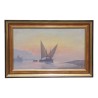 Painting \"View of Lake Geneva, sail\" by Albert Gos (1852-1942). - Moinat - Painting - Landscape
